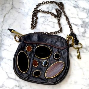 Fossil mini crossbody bag dark brown/black